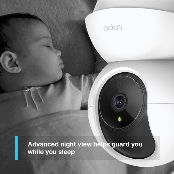 TP-Link Tapo C210 kamerë sigurie WiFi 2K 3MP me rrotullim 360° horizontal dhe 114° vertikal, vizion nate deri në 9 metra, zbulim inteligjent të lëvizjes, audio me dy drejtime, mbështetje microSD deri në 512GB, Privacy Mode, aplikacion Tapo, Google Assistant dhe Amazon Alexa. Ideale për shtëpi dhe biznese në Shqipëri.