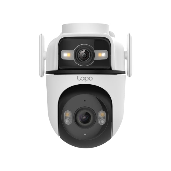 TP-Link Tapo C545D kamerë sigurie WiFi me dy lente 2K 3MP, Pan Tilt, kënd 165°, lente telefoto 6 mm, Smart Tracking, AI për persona, automjete dhe kafshë, Color Night Vision, Ethernet, IP66, audio me dy drejtime, microSD deri në 512GB dhe mbështetje për Alexa, Google Assistant dhe SmartThings.