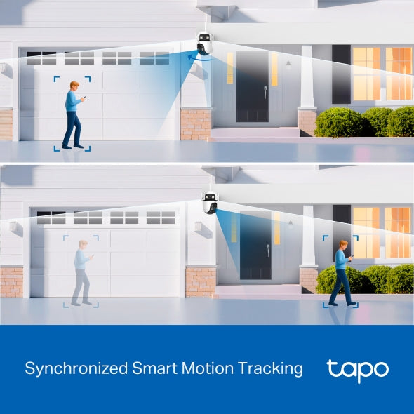 TP-Link Tapo C545D kamerë sigurie WiFi me dy lente 2K 3MP, Pan Tilt, kënd 165°, lente telefoto 6 mm, Smart Tracking, AI për persona, automjete dhe kafshë, Color Night Vision, Ethernet, IP66, audio me dy drejtime, microSD deri në 512GB dhe mbështetje për Alexa, Google Assistant dhe SmartThings.