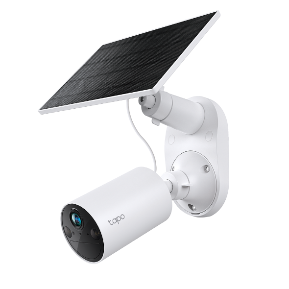 TP-Link Tapo SolarCam Kit kamerë sigurie WiFi me panel diellor, rezolucion 2K 3MP, Color Night Vision deri në 9 metra, Smart Person Detection, njoftime inteligjente në telefon, ruajtje në microSD deri në 512GB, zona monitorimi të personalizuara dhe mbrojtje IP65. Kamerë ideale për shtëpi, vila dhe biznese në Shqipëri. 