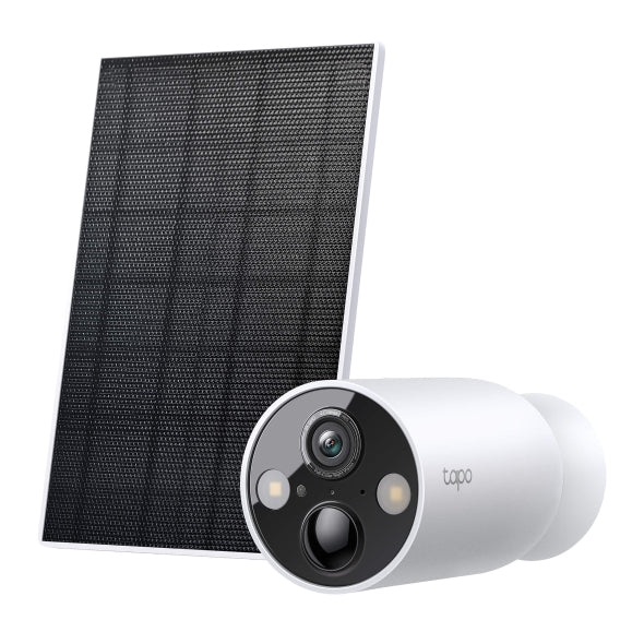 TP-Link Tapo SolarCam Kit kamerë sigurie WiFi me panel diellor, rezolucion 2K, bateri me autonomi deri në 300 ditë, AI për zbulimin e personave dhe automjeteve, Color Night Vision me Spotlight, ruajtje lokale të mbrojtur me fjalëkalim dhe instalim pa kabllo. Kamerë ideale për shtëpi, vila dhe biznese në Shqipëri.