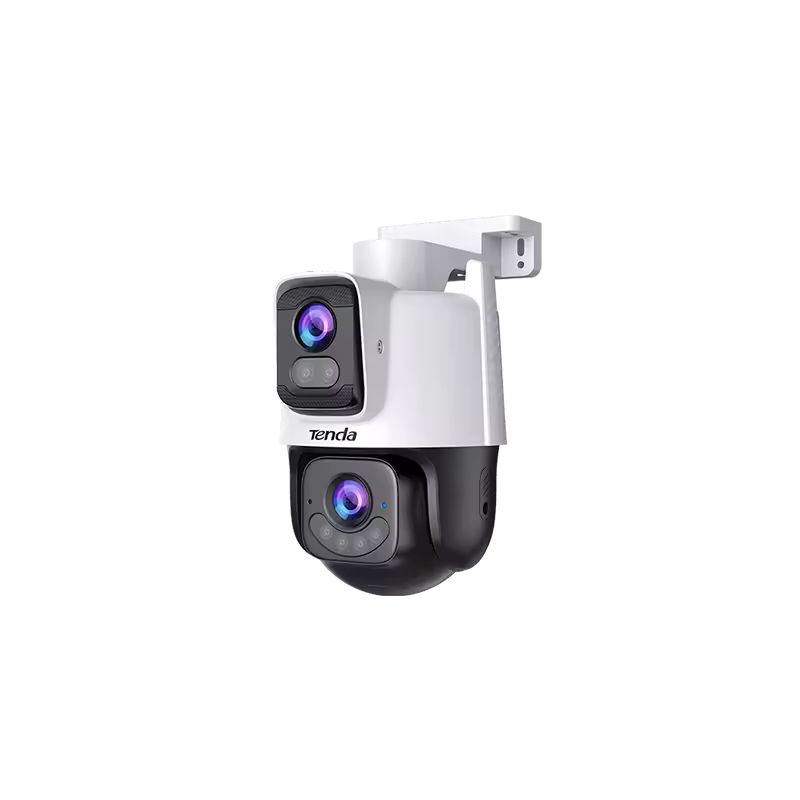 Tenda CH10 kamerë sigurie WiFi 10MP me dy lente 5MP, PTZ 355°, ndjekje inteligjente, audio dykahëshe, shikim nate 30m, 6 prozhektorë, ONVIF, IP65 dhe MicroSD deri 512GB.