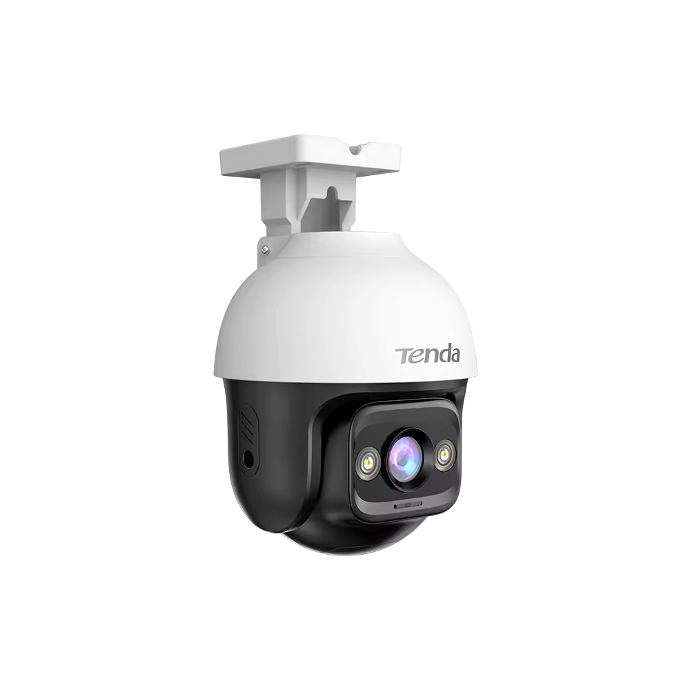 Tenda CH3-WCA kamerë sigurie WiFi 3MP PTZ për jashtë me ndjekje automatike të personave, audio dykahëshe, shikim nate deri 30m, alarm me dritë dhe zë, IP65 dhe MicroSD deri 512GB.