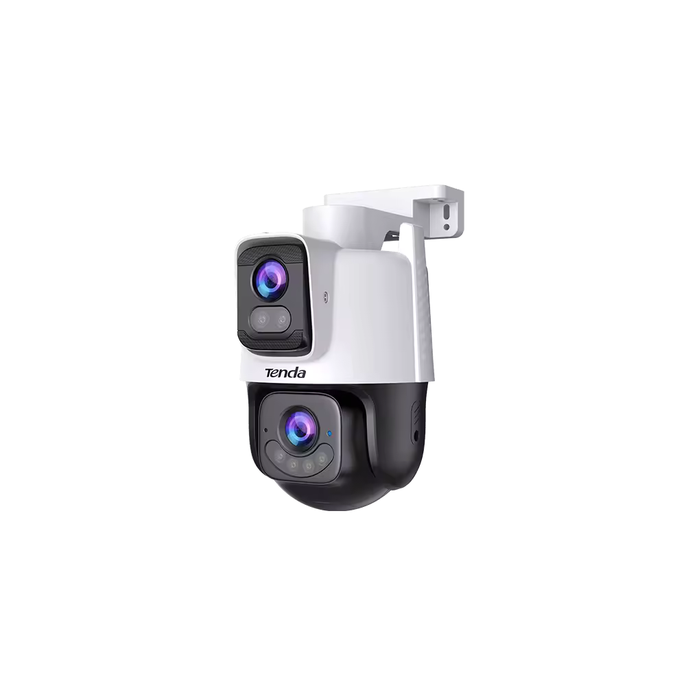 Tenda CH9-WCA kamerë sigurie WiFi 6MP me dy lente, PTZ 355°, ndjekje inteligjente, audio dykahëshe, shikim nate deri 30m, 6 prozhektorë, ONVIF, IP65 dhe MicroSD deri 512GB.