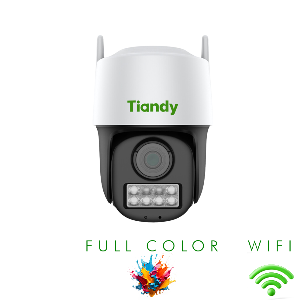 Tiandy TC-H333N kamerë sigurie PT 3MP Color Maker WiFi me lente 4mm, IR 50m, mikrofon, altoparlant, MicroSD deri në 512GB dhe mbrojtje IP66.