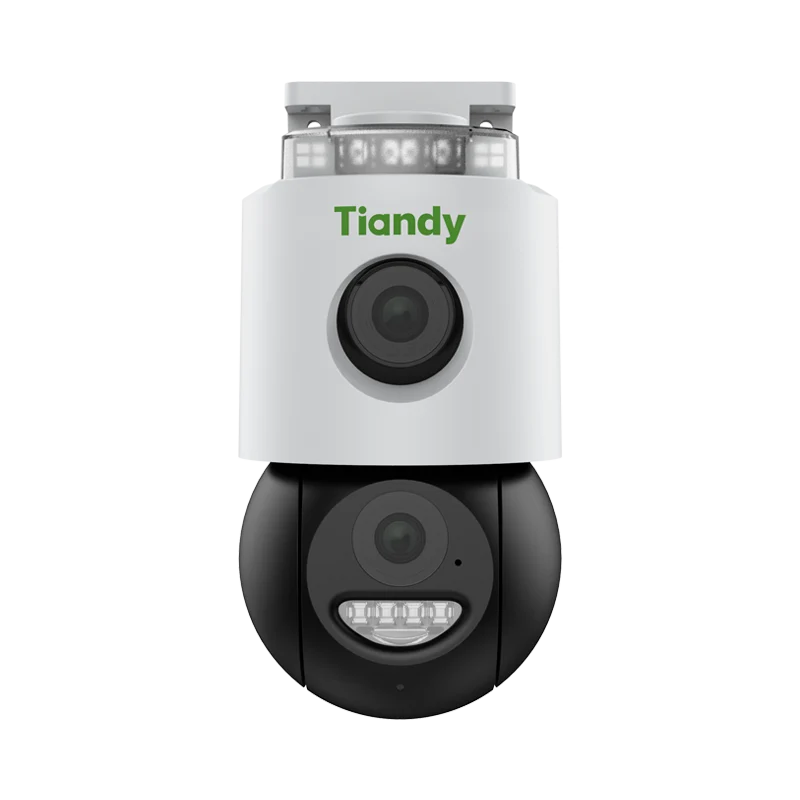 Tiandy TC-H363N kamerë sigurie 6MP Color Maker me WiFi, dy pamje 3MP, Auto Tracking, IR 50m, dritë të bardhë 15m, mikrofon, altoparlant, MicroSD 512GB dhe IP66.