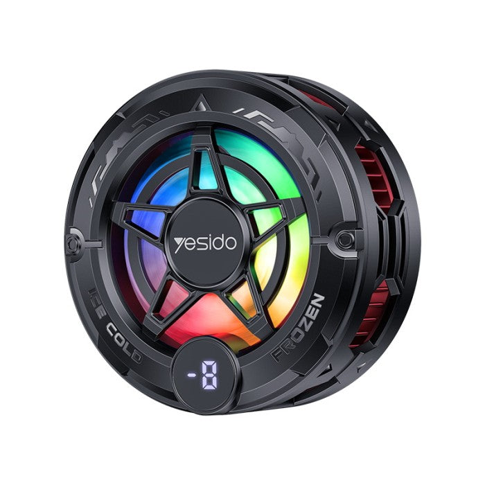 Yesido C226 Magnetic Phone Cooler me teknologji Semiconductor Refrigeration 15W, ekran LED dhe ndriçim RGB. Ftohës magnetik për telefon me magnet N52, ideal për gaming, livestream, karikim dhe përdorim intensiv. Kompatibël me iPhone dhe smartphone Android. 