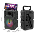 ZQS 14107 mini altoparlant Bluetooth Karaoke me Bluetooth 5.3, mikrofon pa tela, woofer 4 inç, drita RGB LED, funksion karaoke, mbështetje për kartë memorie MP3 dhe bateri të rikarikueshme 1000–2000mAh. Altoparlant portativ ideal për fëmijë, festa, udhëtime dhe argëtim në shtëpi.