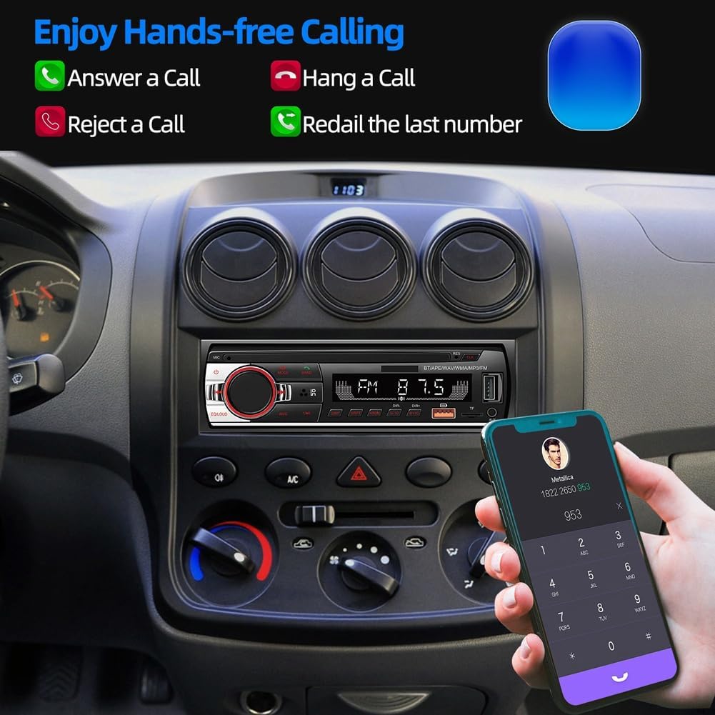 iFutniew autoradio Bluetooth 12V me MP3 Player, Radio FM, funksion Hands-Free, ekran LED, portë USB për karikim dhe muzikë, fuqi 50W dhe sistem stereo me 2 kanale. Autoradio ideale për përmirësimin e sistemit audio të makinës në Shqipëri.